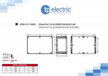 Preview: Aluminium-Gehäuse 233x410x110mm